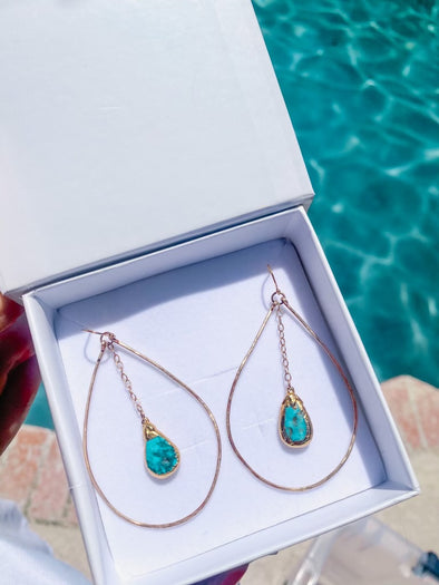 Tear Drop Turquoise Earrings