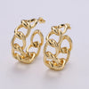 Amber Gold Chain Link Hoops